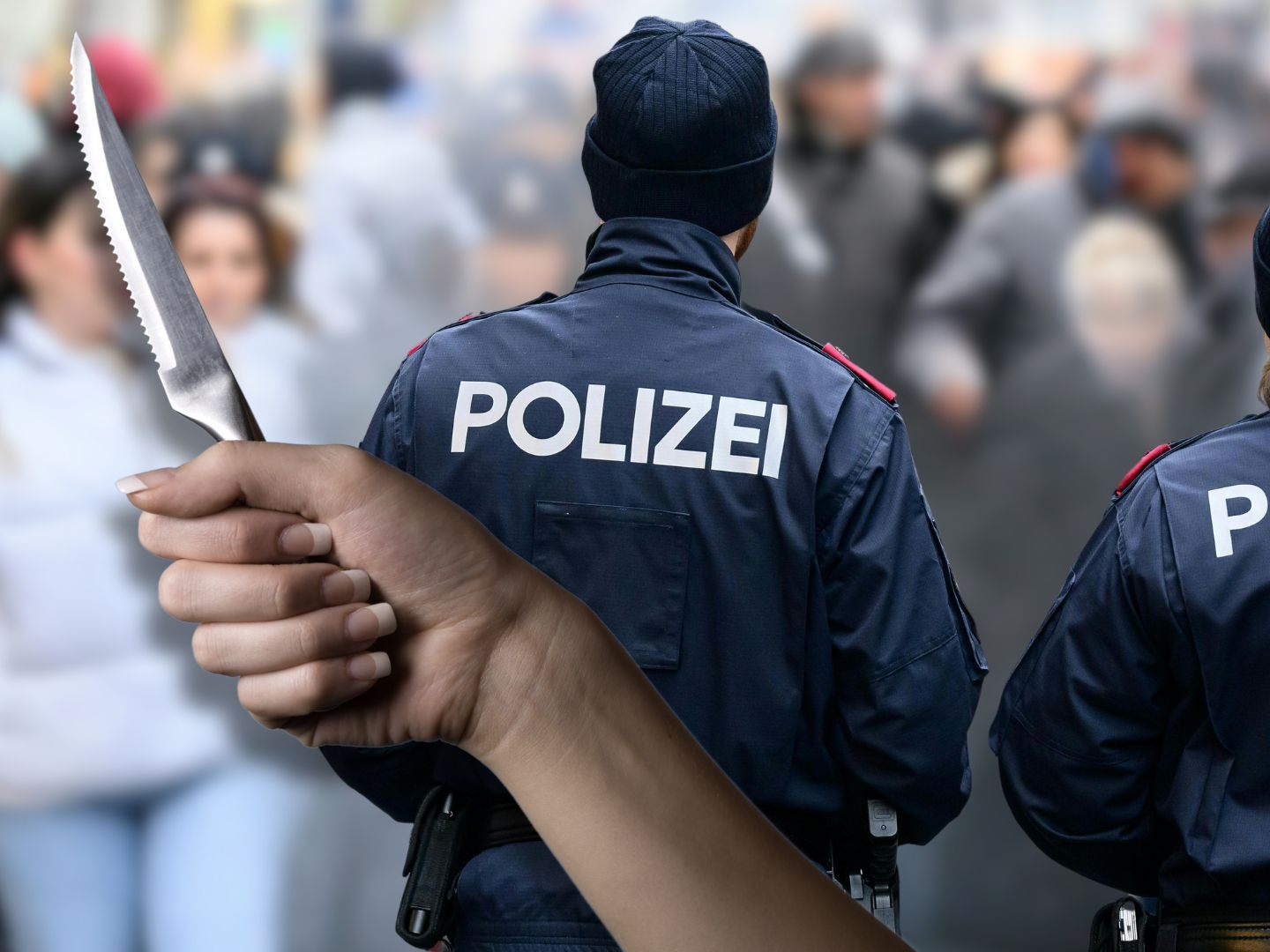 Umstehende Passanten behinderten den Polizeieinsatz.