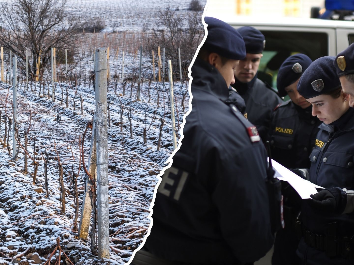 Brutaler Raubüberfall in einem Weingarten - die Fahndung nach den Tätern läuft.