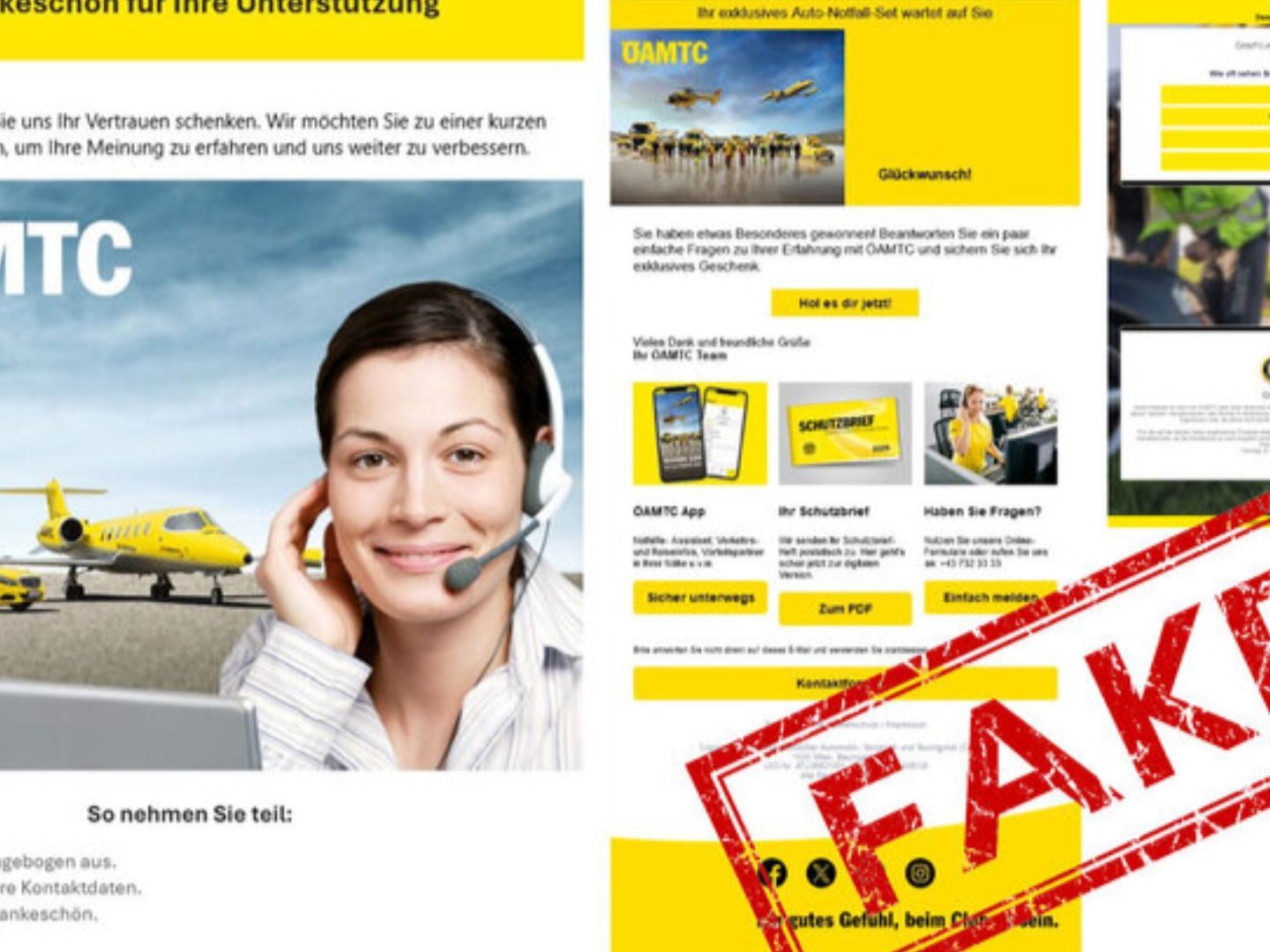Link nicht anklicken: Der ÖAMTC warnt erneut vor einem betrügerischem Gewinnspiel.