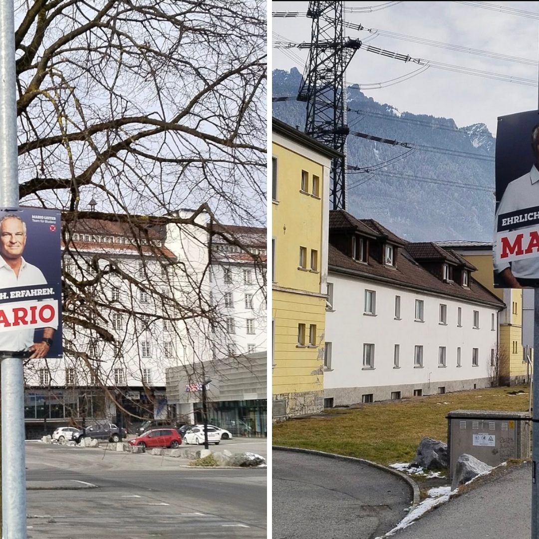Die Werbeplakate in Bürs sorgten für Verwirrung.