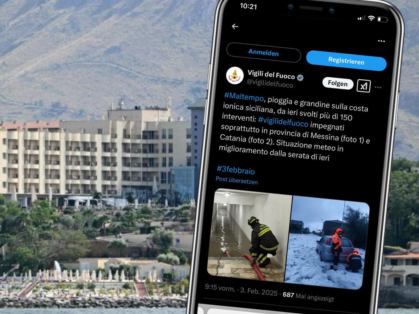 Sizilien wird aktuell von Unwettern heimgesucht.