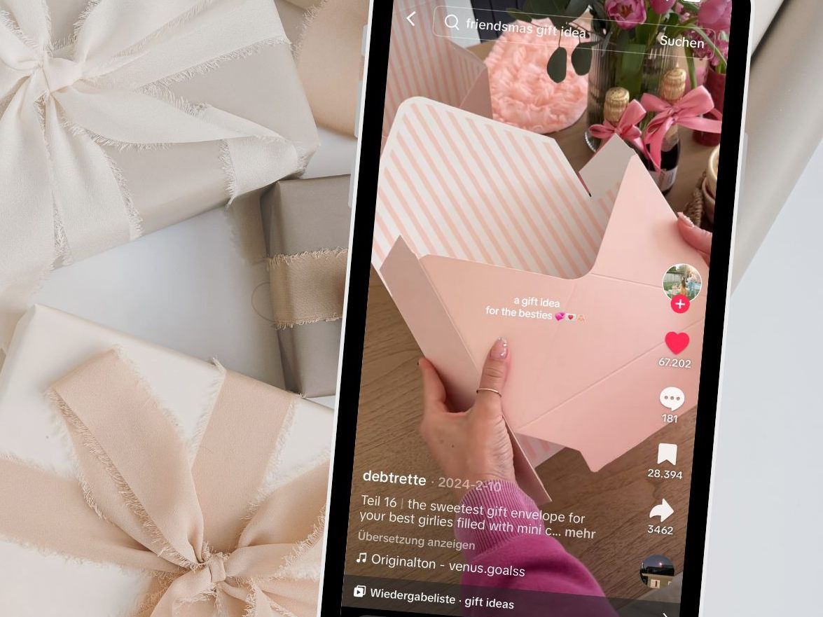 TikTok-Video zeigt einfache Geschenkidee.