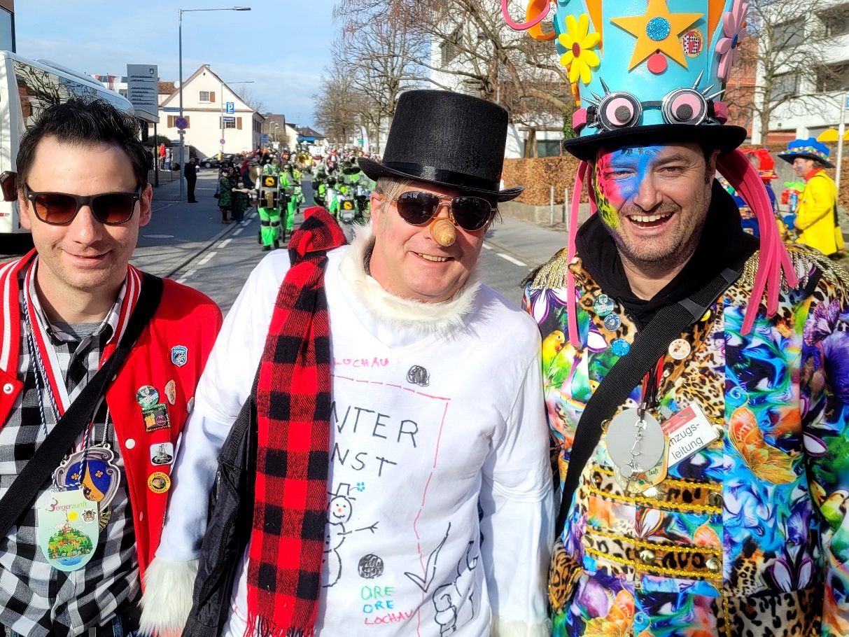 Im Fasching regieren in Lochau mit Roman Rist (Zunft Berg), dem „Original“ Bürgermeister Frank Matt und Stefan Pienz (Zunft Bäumle) traditionell drei Bürgermeister.