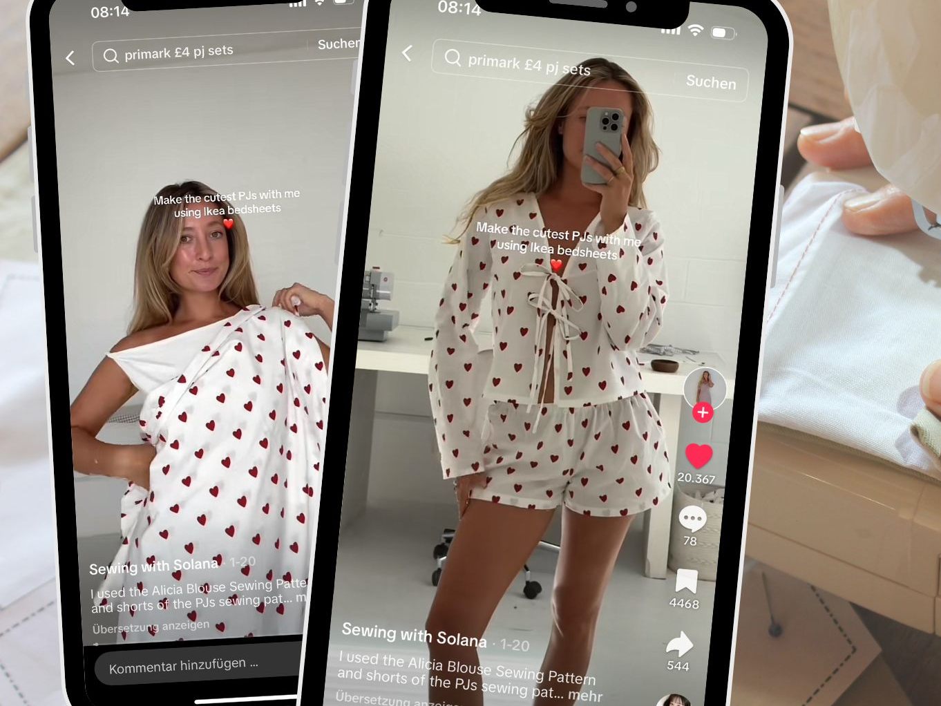 TikTok-Userin zaubert aus Bettwäsche ein Pyjama-Set.