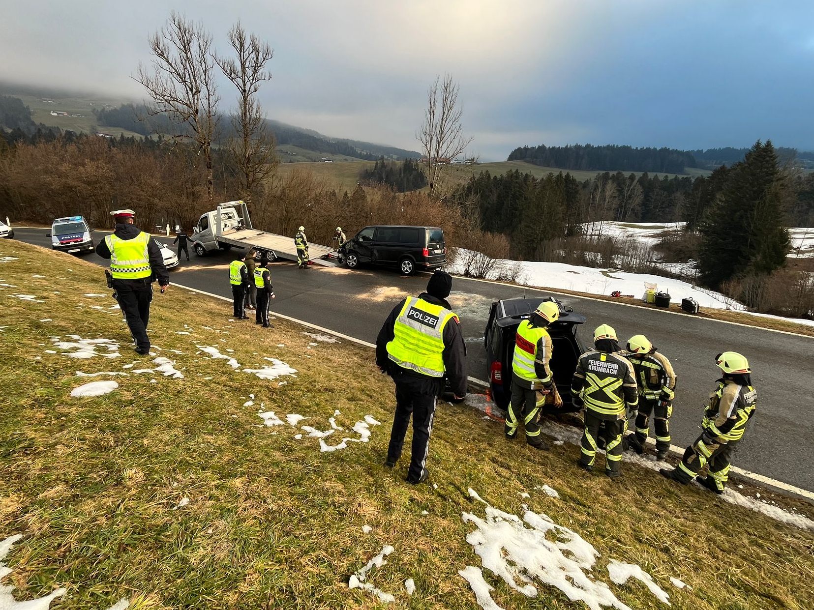Erstes Bild vom Unfallort.
