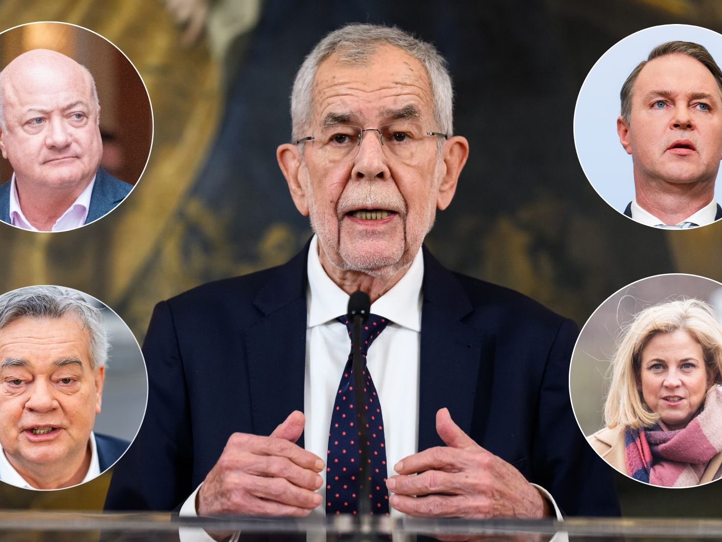 Parteispitzen bei Van der Bellen Parteispitzen bei Van der Bellen