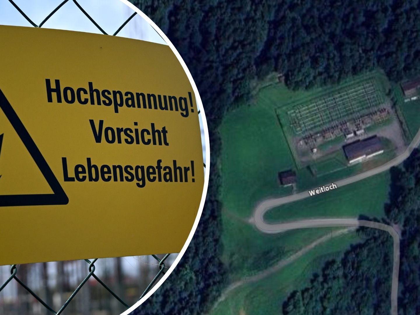 Im Umspannwerk Vorderwald (Satellitenbild) ist es zu einer Störung gekommen. (Symbolbild) Im Umspannwerk Vorderwald (Satellitenbild) ist es zu einer Störung gekommen. (Symbolbild)