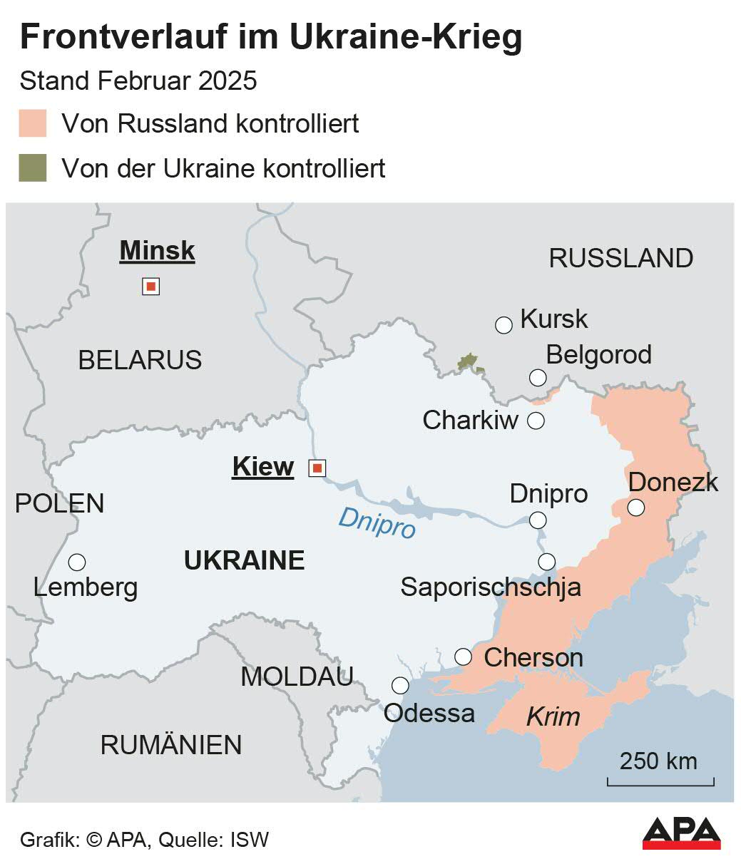 Frontverlauf im Ukraine-Krieg