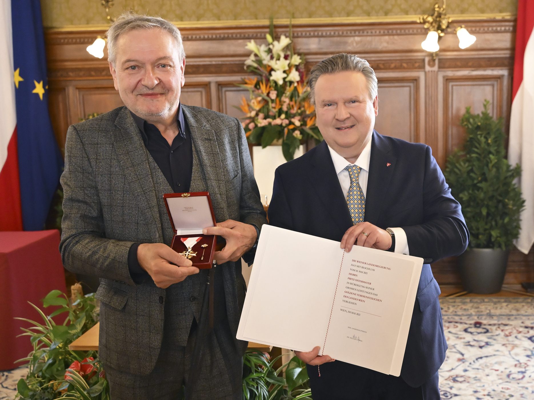 Ostermayer neben Wiens Landeschef Ludwig. Ostermayer neben Wiens Landeschef Ludwig.