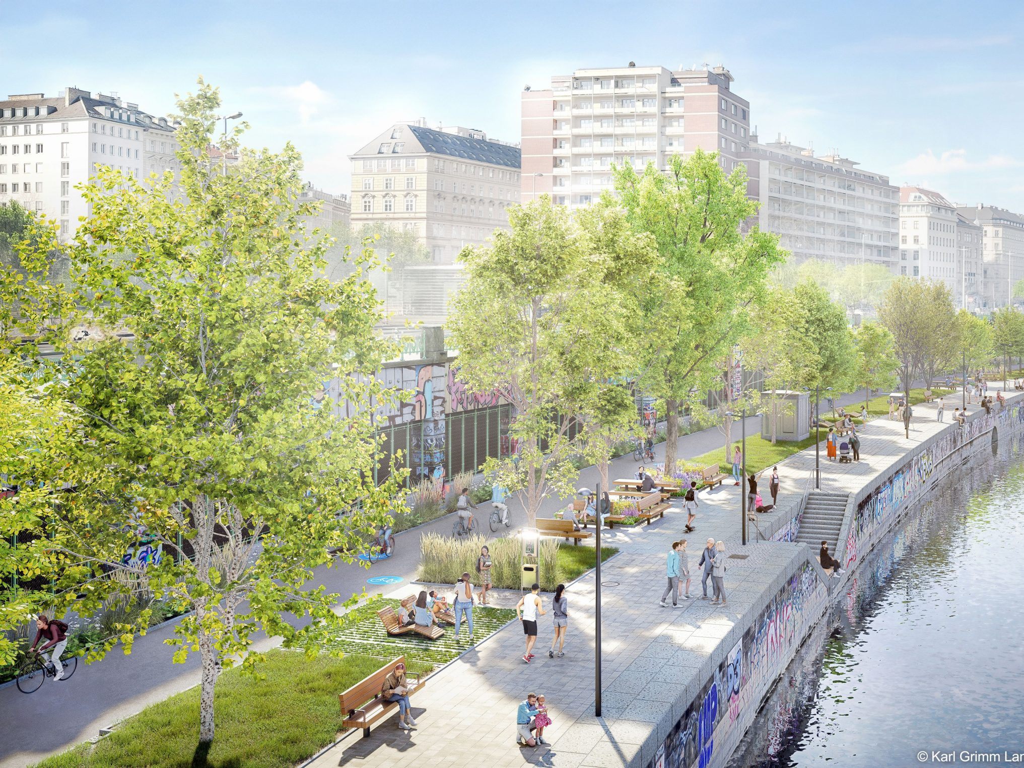 Das Gestaltungskonzept für die "urbane Mitte" des Donaukanals wurde präsentiert.