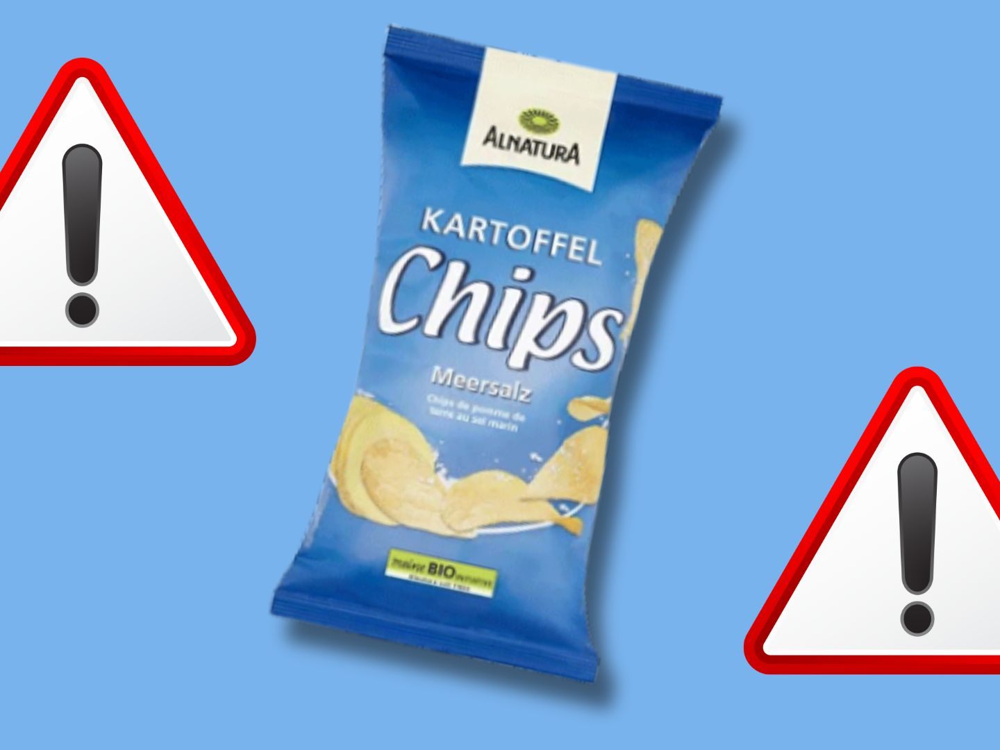 Alnatura Kartoffelchips Meersalz werden zurückgerufen.