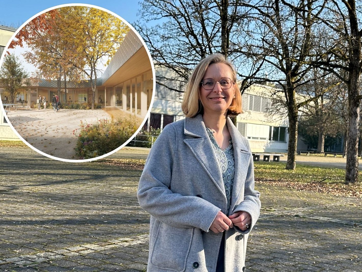 Direktorin Martina Reutin im Innenhof der HAK/HAS Bregenz. Hier wird die Erweiterung entstehen. Direktorin Martina Reutin im Innenhof der HAK/HAS Bregenz. Hier wird die Erweiterung entstehen.