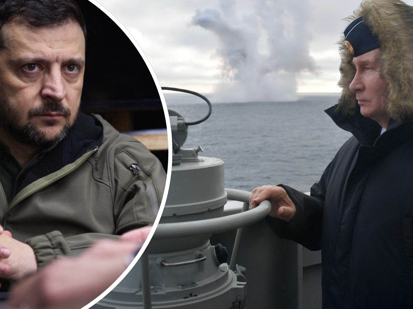 Wladimir Putin (r.) bei einer Übung seiner Schwarzmeer-Flotte im Jänner 2020.