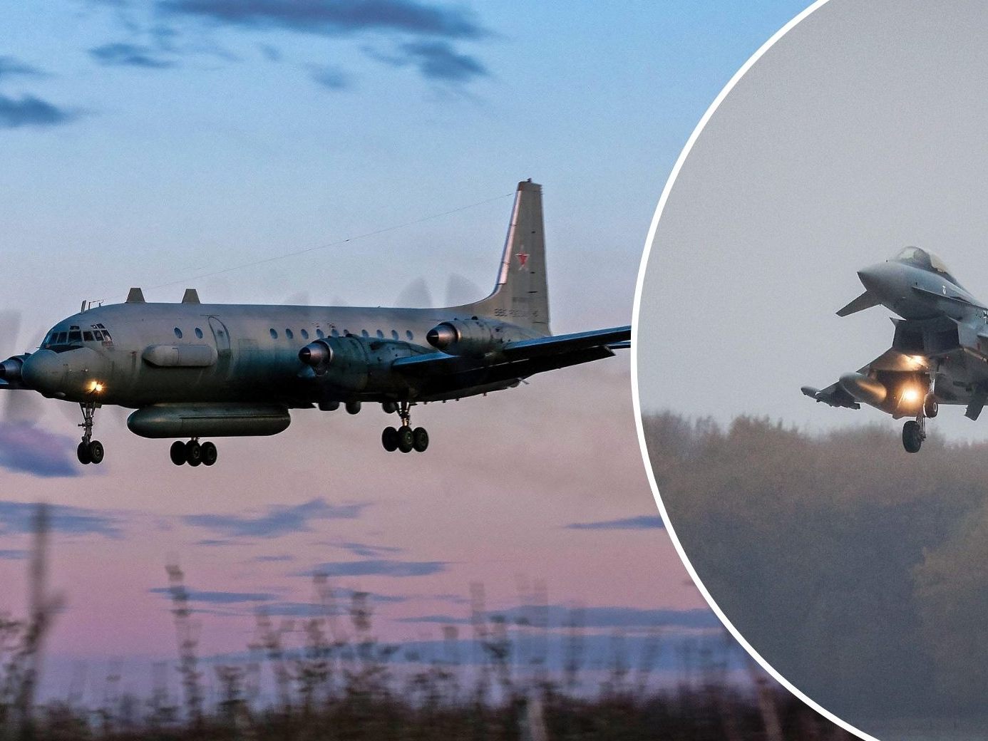 Russisches Spionageflugzeug von Eurofighter abgefangen und eskortiert (SYMBOLBILD)