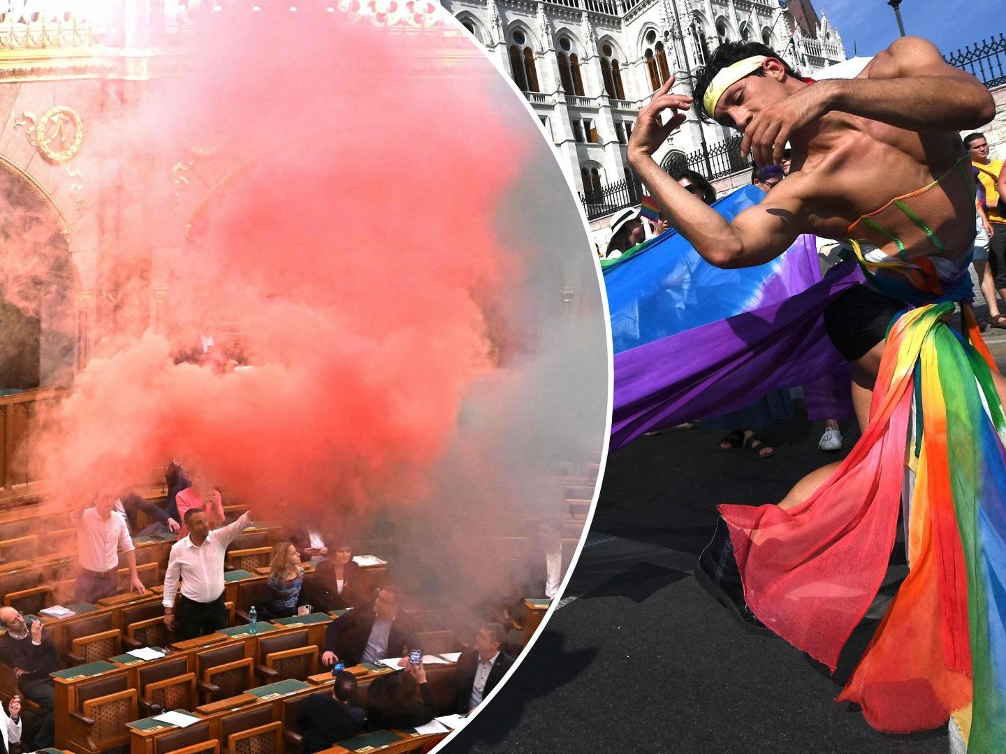 Ungarns Parlament verbietet die Pride-Parade – das Aus für die jährliche LGBTIQ+-Demonstration in Budapest. Ungarns Parlament verbietet die Pride-Parade – das Aus für die jährliche LGBTIQ+-Demonstration in Budapest.