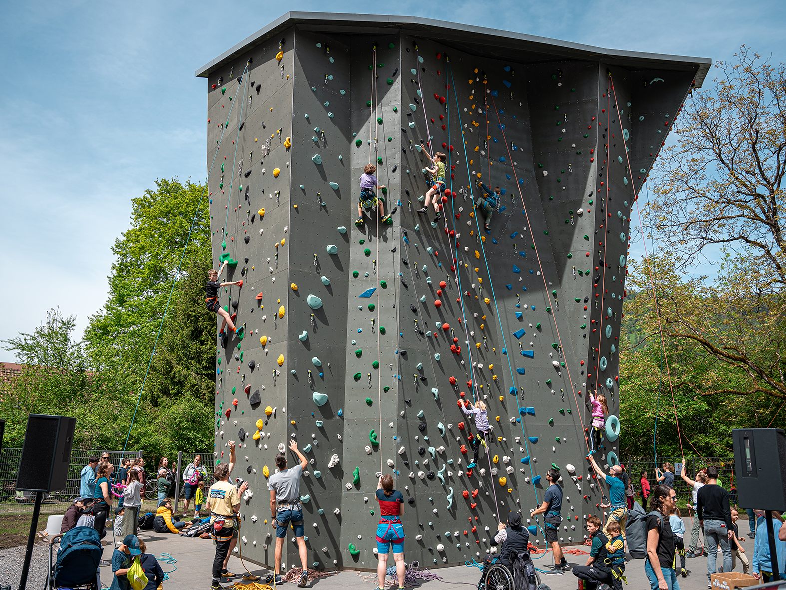 Erstes Ziel am Kletterturm in Wolfurt: Spaß haben!