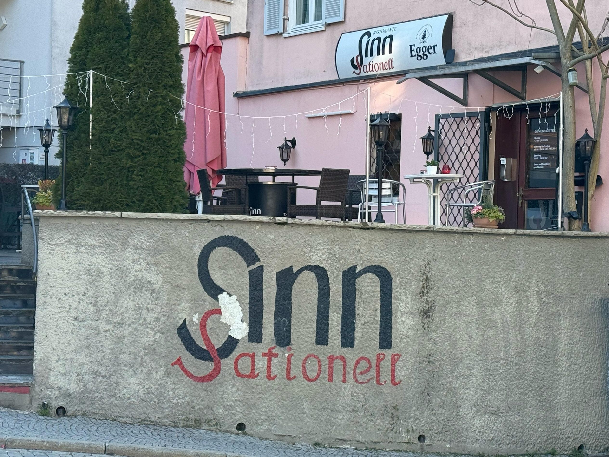 Das "Ristorante Sinnsationell" hat wie gewohnt geöffnet.