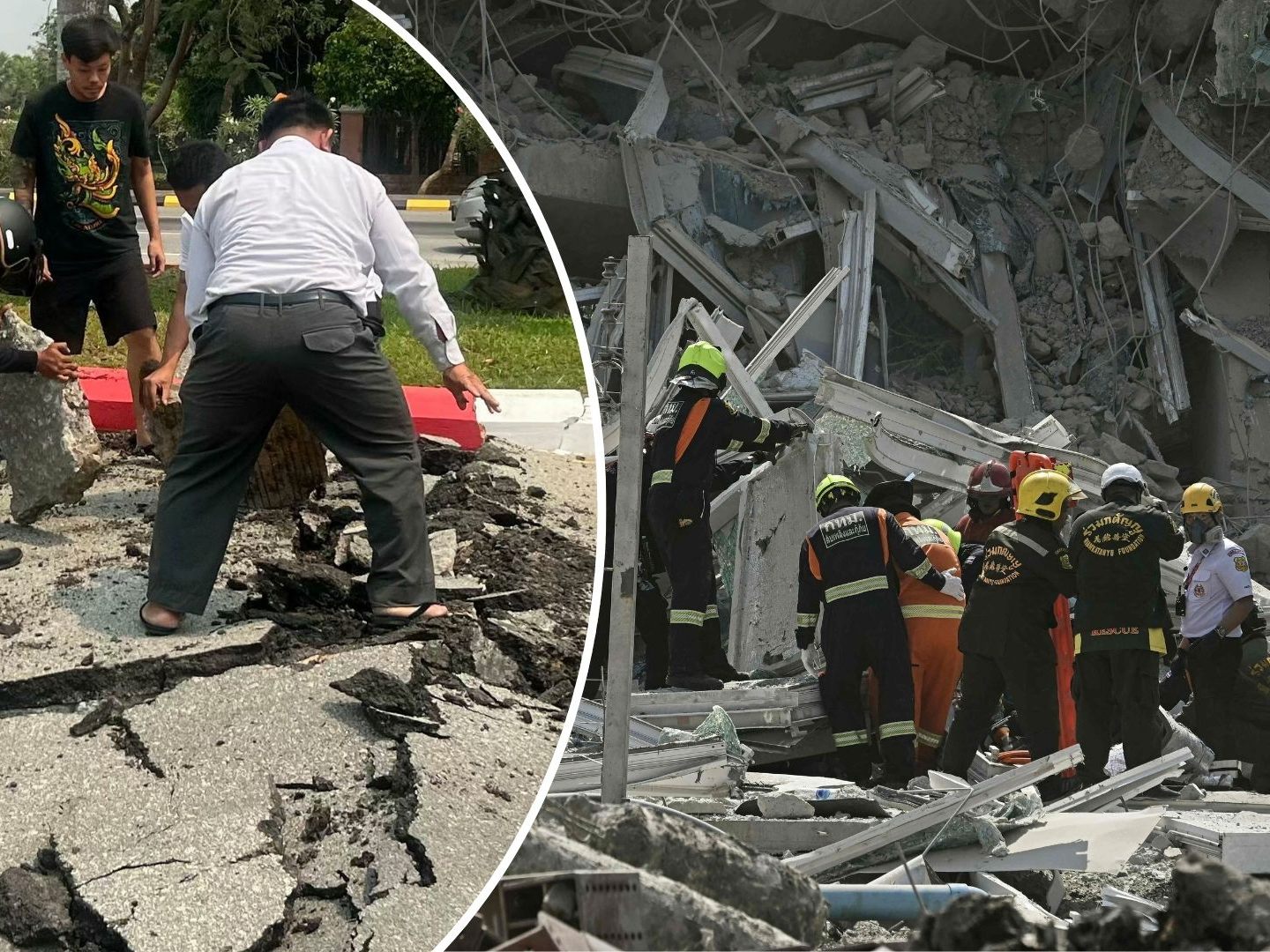 Ein Erdbeben hat Teile Thailands und Myanmars erschüttert. In der thailändischen Hauptstadt Bankok stürzte ein im Bau befindliches Hochhaus ein. Ein Erdbeben hat Teile Thailands und Myanmars erschüttert. In der thailändischen Hauptstadt Bankok stürzte ein im Bau befindliches Hochhaus ein.