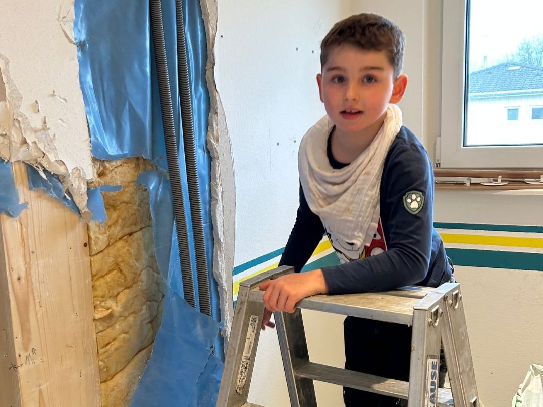 Der Außenlift für Lukas nimmt weiter Form an.
