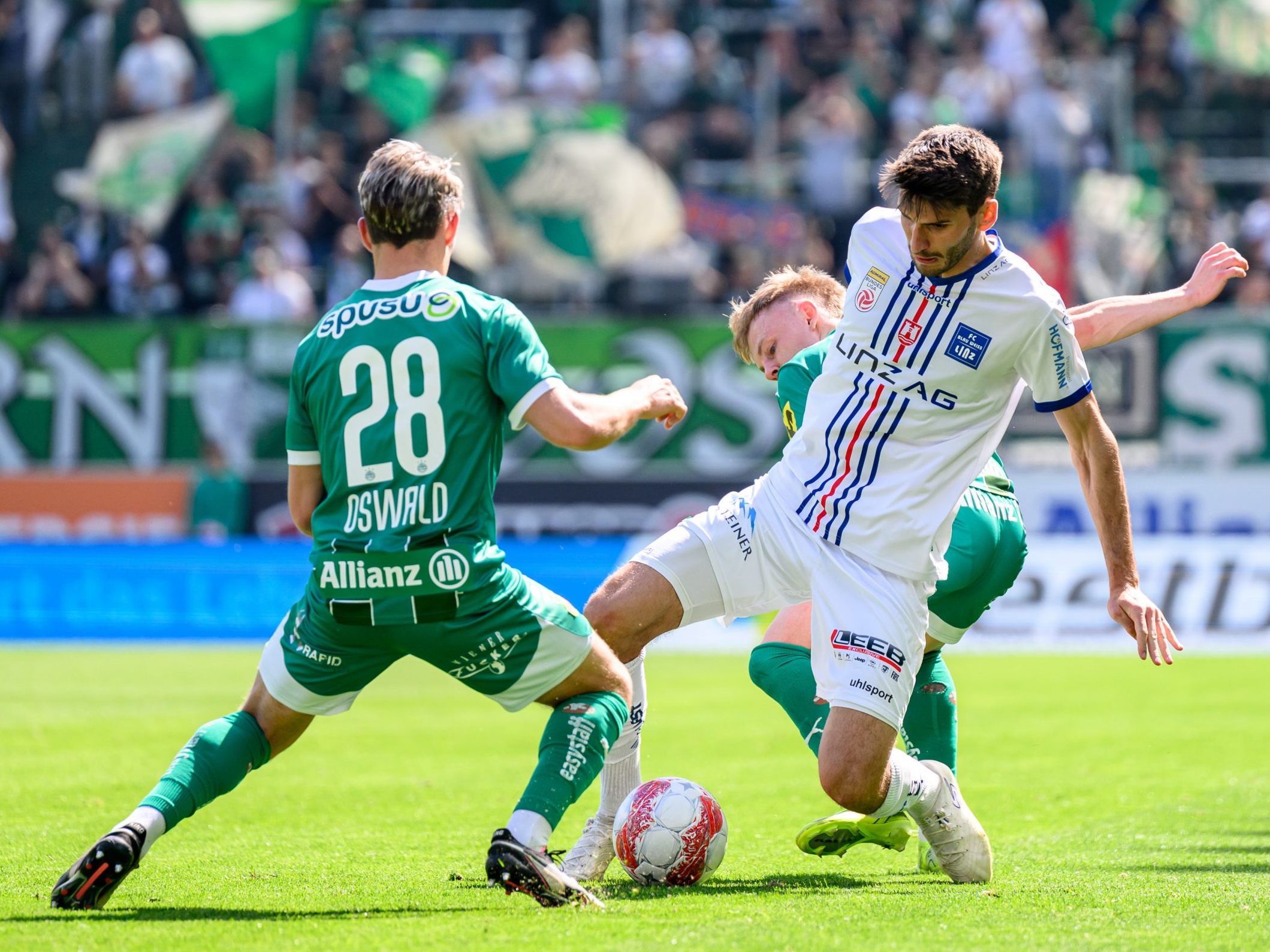 Unentschieden zwischen Rapid Wien und BW Linz.