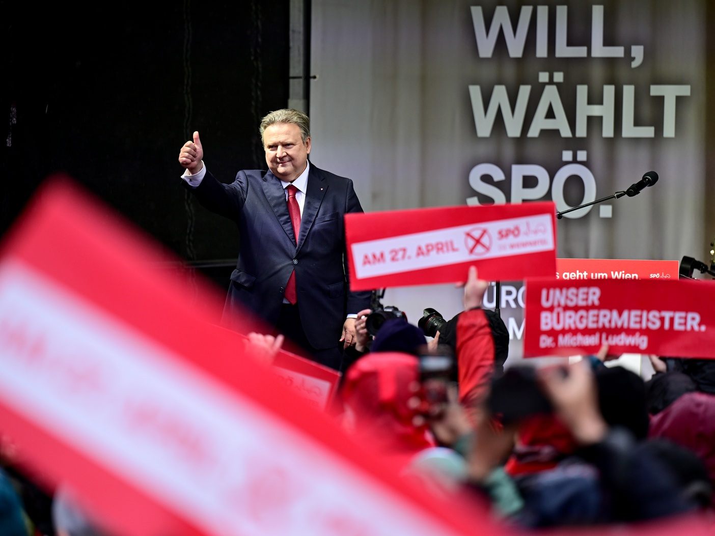SPÖ-Wahlkampfabschluss kurz vor Wien-Wahl.