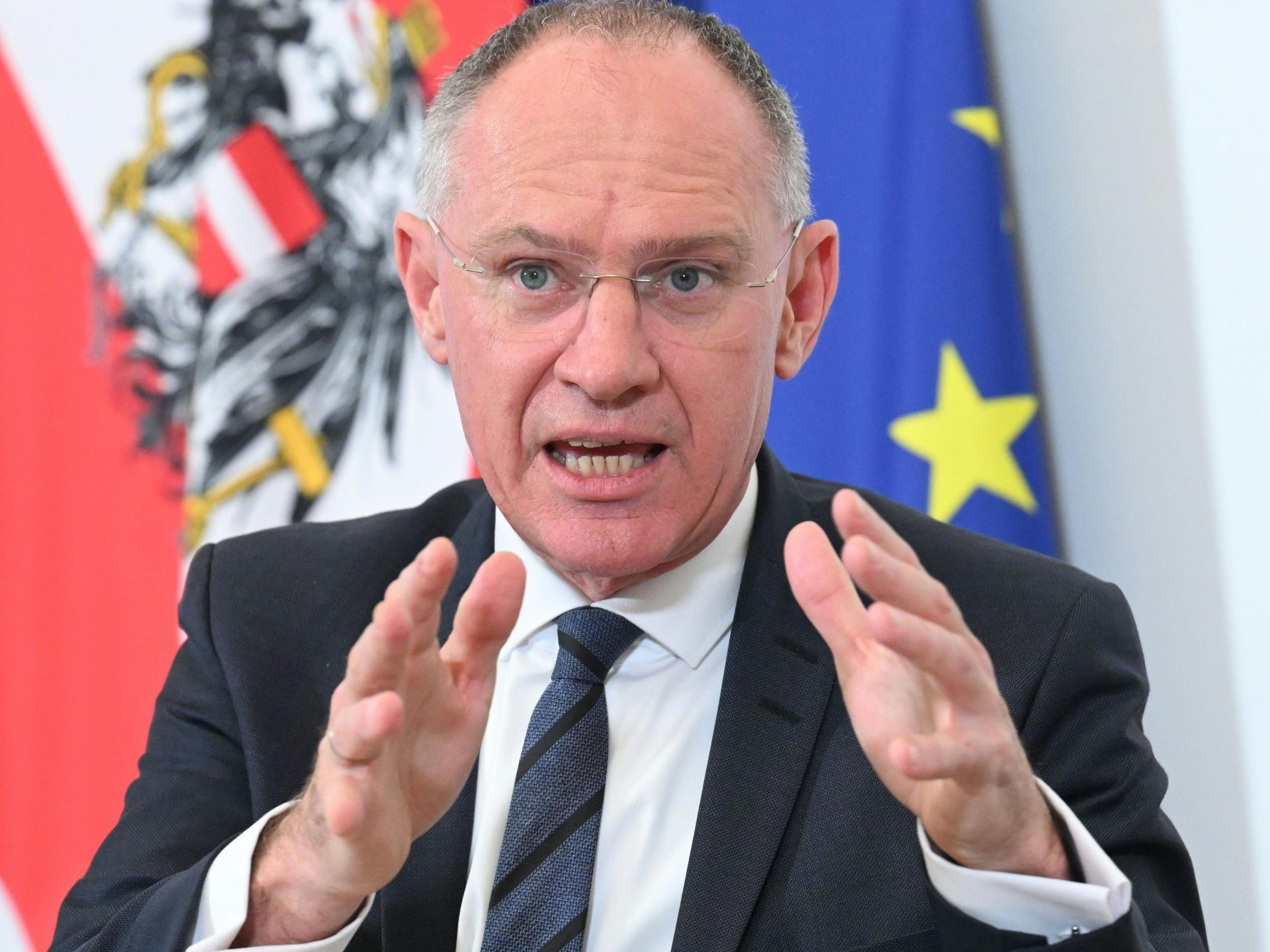Innenminister Karner präsentiert die kriminalpolizeiliche Anzeigenstatistik 2024.