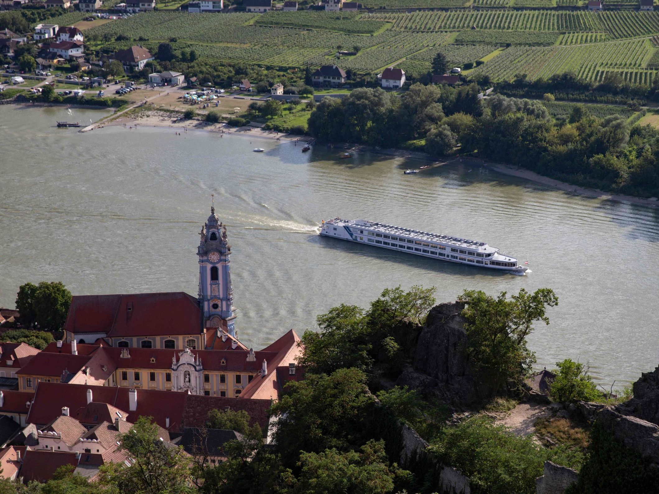 Die Schiffsanlegestelle Dürnstein ist wieder offen.