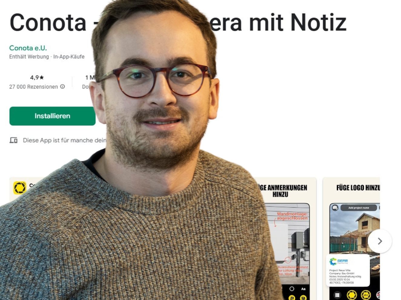 Michael Kostner hat mit seiner Conota Camera ein Bedürfnis im Markt getroffen.