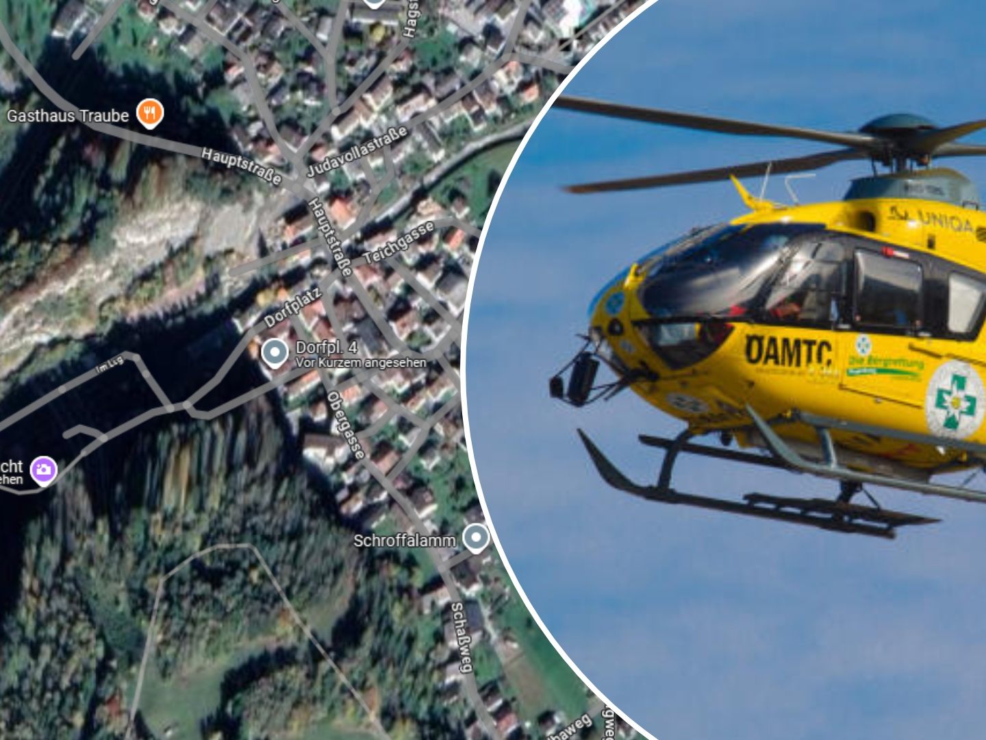 Laut Polizei vermied der Wanderer durch seine geistesgegenwärtige Reaktion einen ansonsten vermutlich tödlichen Absturz.