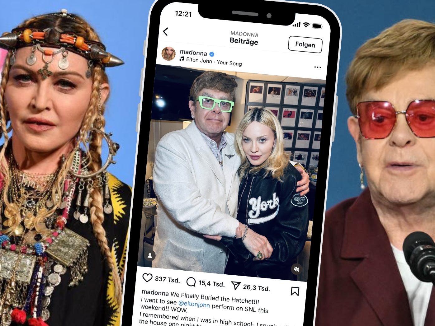 "Wir haben endlich das Kriegsbeil begraben!!!", schrieb Madonna auf Instagram. "Wir haben endlich das Kriegsbeil begraben!!!", schrieb Madonna auf Instagram.