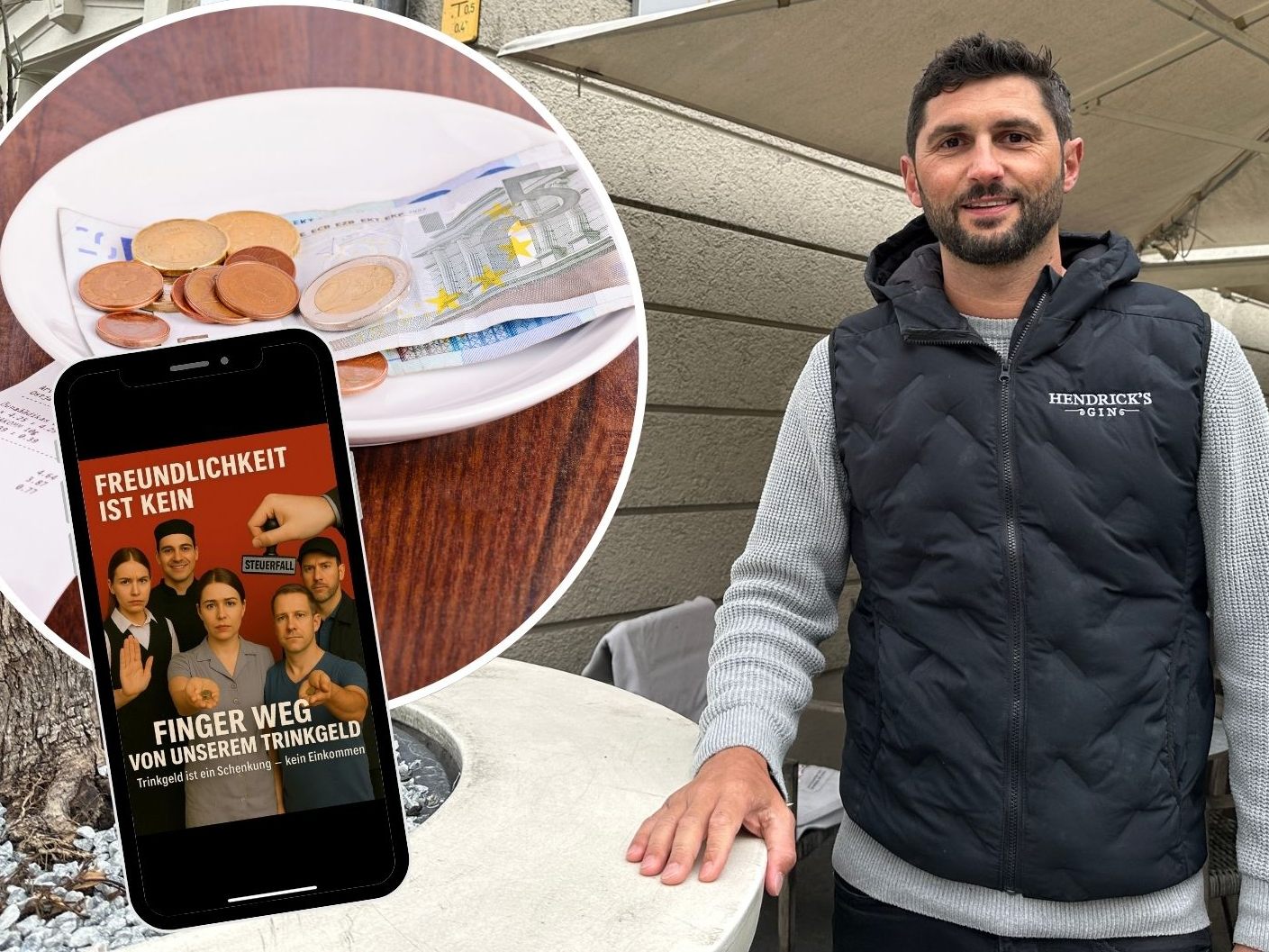 Gastronomen, darunter auch Stefan Köb, setzten sich gegen eine Trinkgeld-Besteuerung ein.