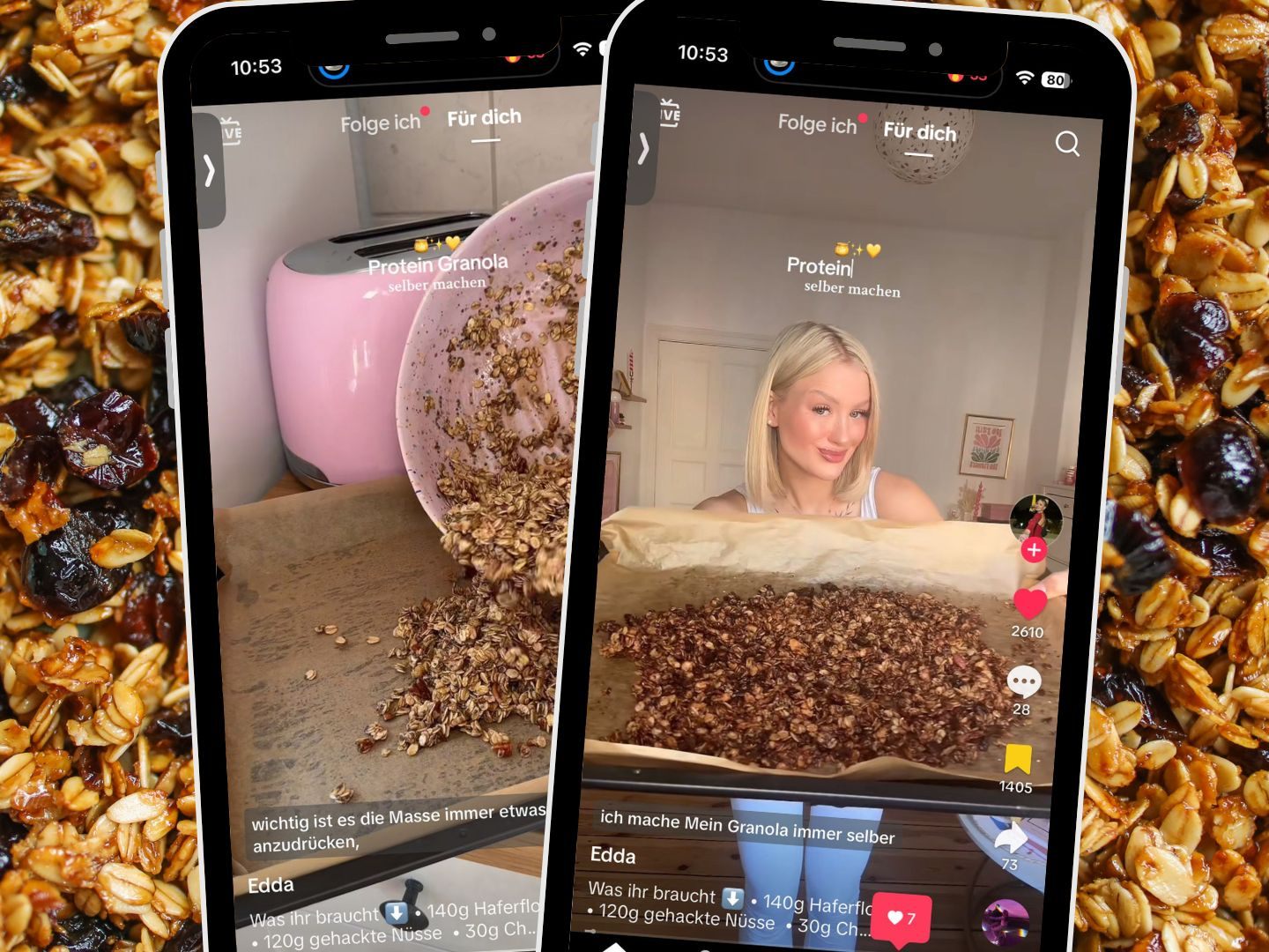 Frisches, selbstgemachtes Granola – einfach im Ofen gebacken.
