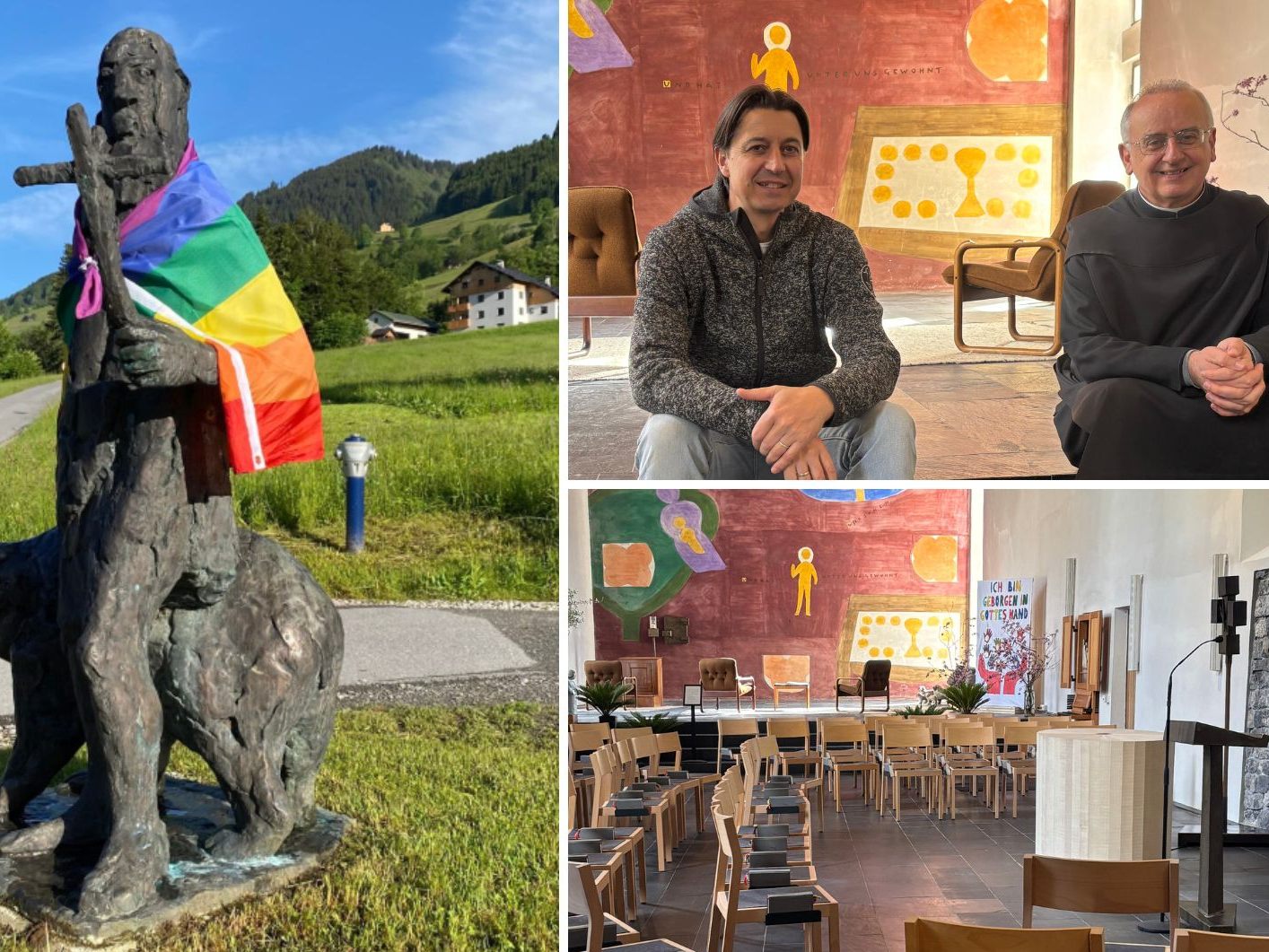 Pater Martin Werlen und David Ganahl geben einen Einblick in die Propstei St. Gerold.