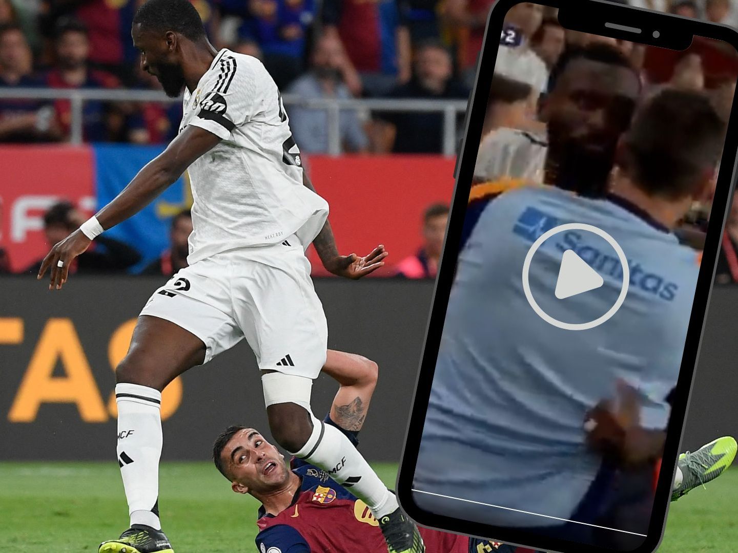 In der Wut über die zerplatzte Titelchance brannten Antonio Rüdiger die Sicherungen durch.