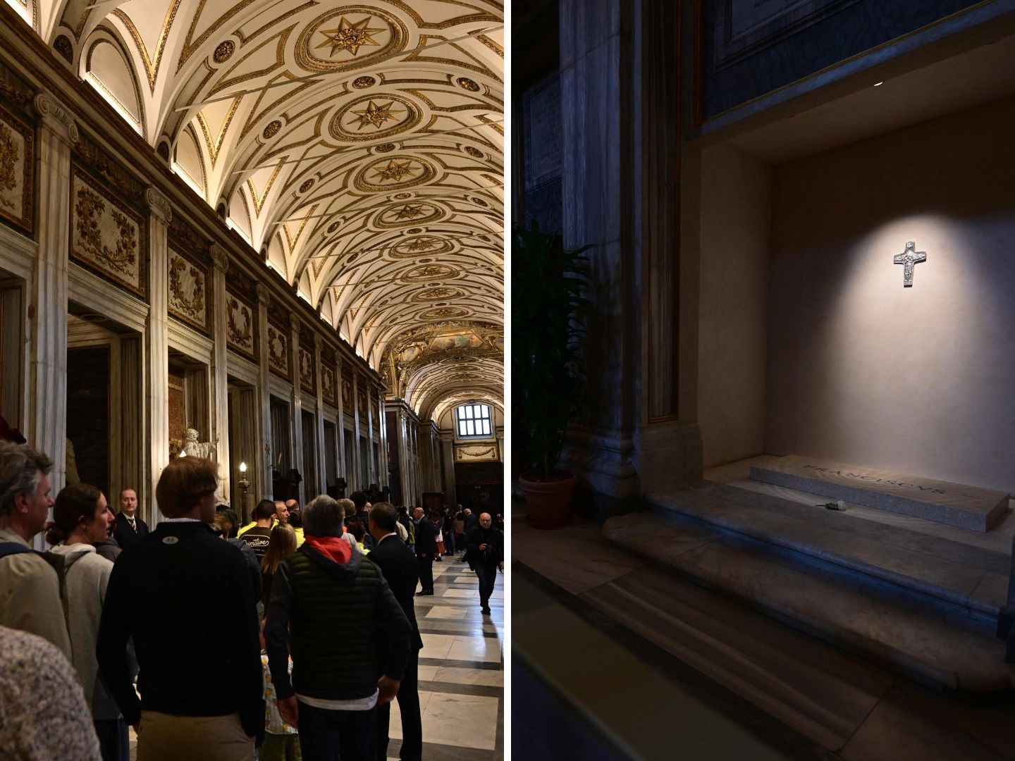 Nach der Beisetzung von Papst Franziskus haben sich Gläubige schon seit dem frühen Sonntag angestellt, um sein Grab in der Kirche Santa Maria Maggiore im Stadtzentrum von Rom zu besuchen. Nach der Beisetzung von Papst Franziskus haben sich Gläubige schon seit dem frühen Sonntag angestellt, um sein Grab in der Kirche Santa Maria Maggiore im Stadtzentrum von Rom zu besuchen.