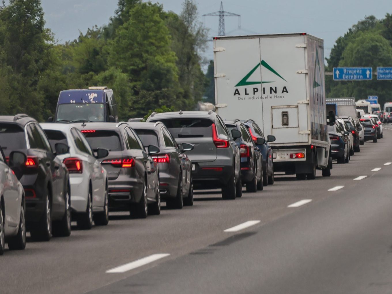 Verkehrschaos im Vorarlberger Unterland