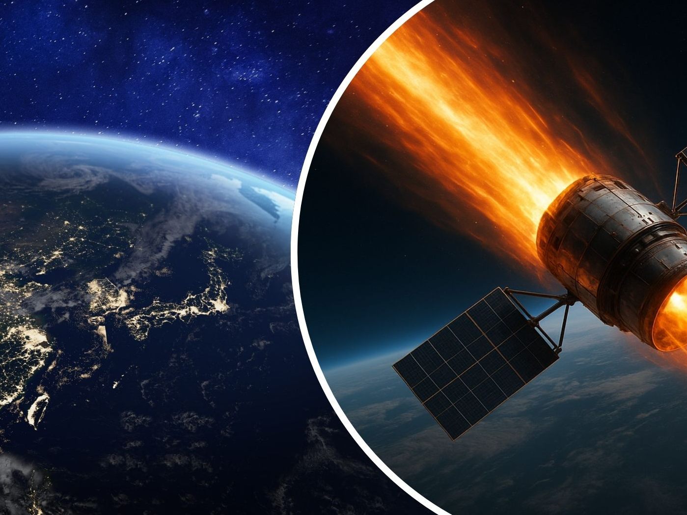 Russischer Satellit auf Kollisionskurs mit der Erde (SYMBOLBILD, erstellt mit KI)
