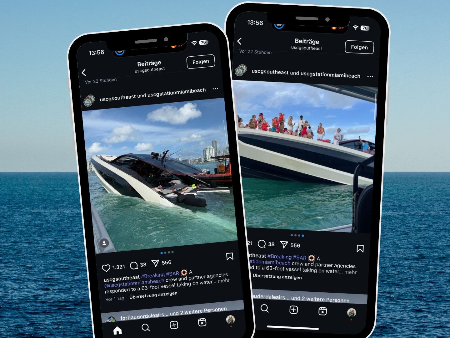 Vor Miami Beach ist eine seltene Luxus-Yacht mit 32 Influencern an Bord gesunken. Vor Miami Beach ist eine seltene Luxus-Yacht mit 32 Influencern an Bord gesunken.