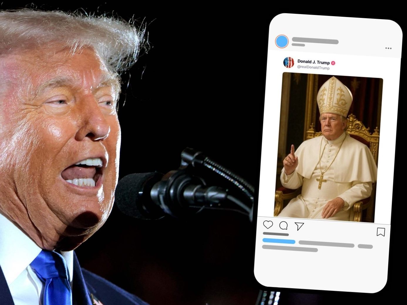 Unterschiedliche Reaktionen auf Trumps Papst-Spott. Unterschiedliche Reaktionen auf Trumps Papst-Spott.