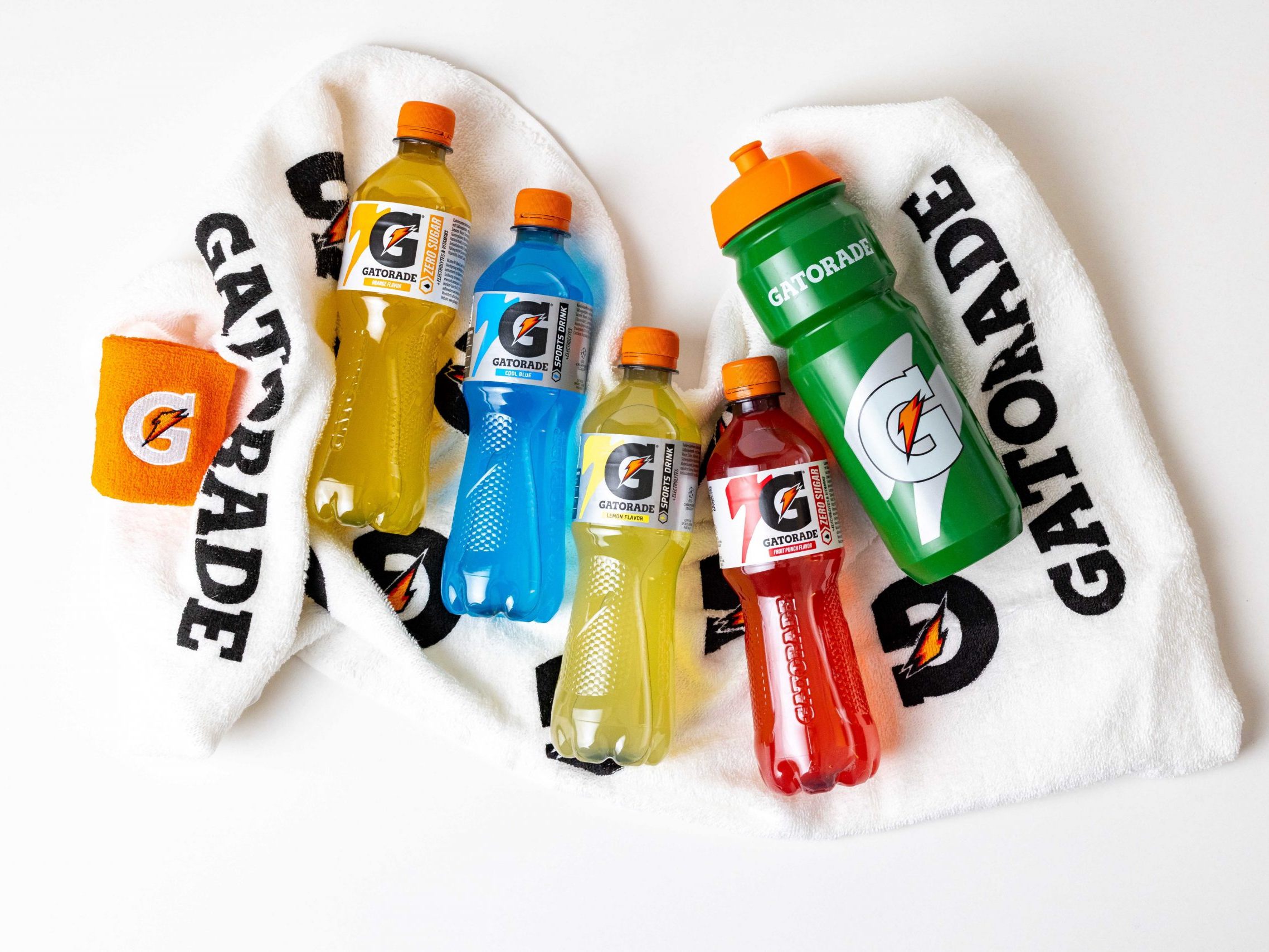 Wir verlosen ein Gatorade-Paket mit allen Sorten und Merch.