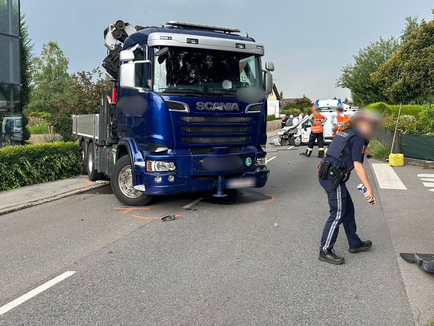 Schwerer Unfall in Wolfurt. Schwerer Unfall in Wolfurt.