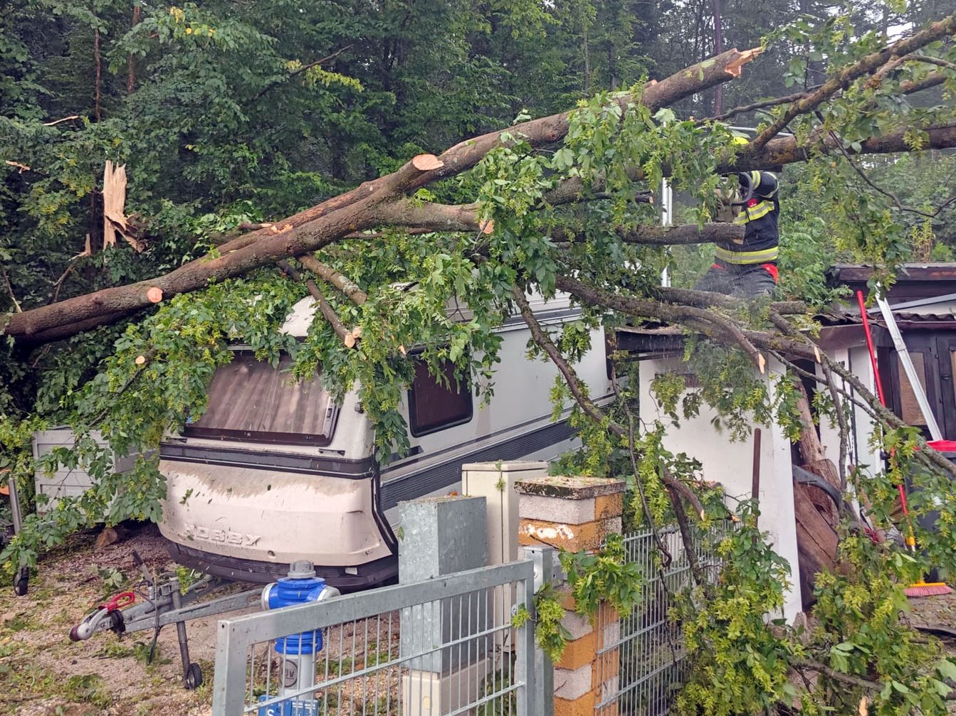 Unwetterschäden im Bezirk Baden.