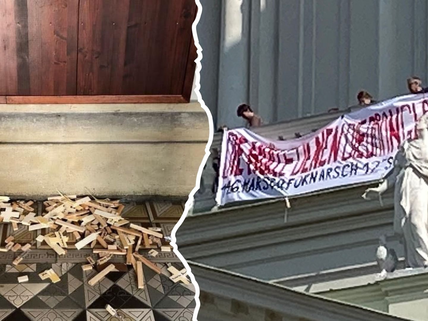 Die Antonskirche und Karlskirche waren Ziel von Vandalismus. Die Antonskirche und Karlskirche waren Ziel von Vandalismus.