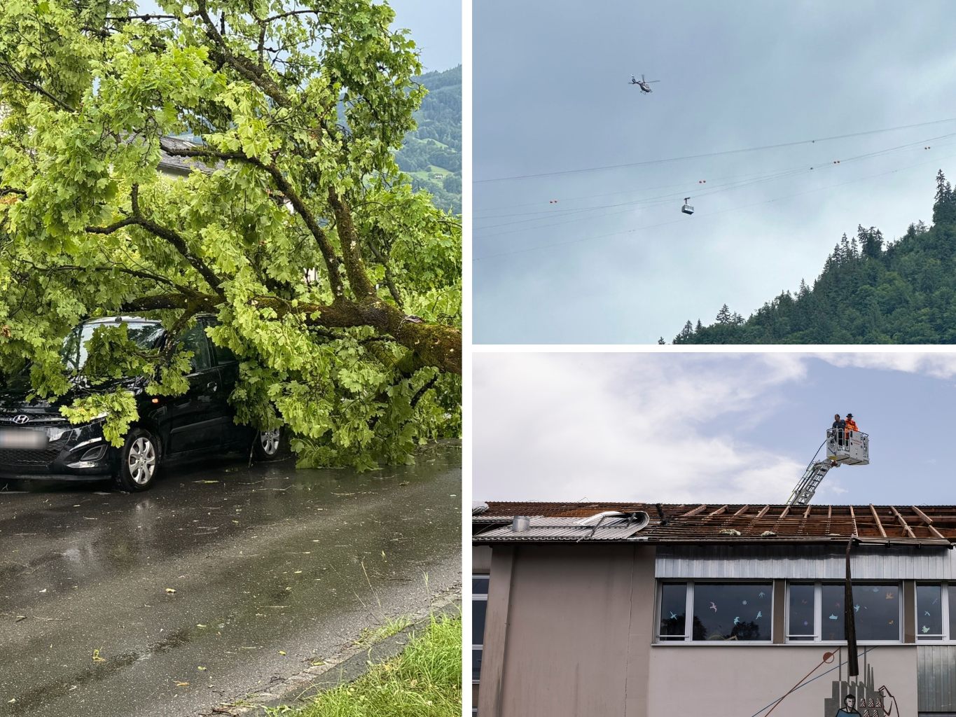 Das Unwetter hinterließ vielerorts Spuren. Das Unwetter hinterließ vielerorts Spuren.