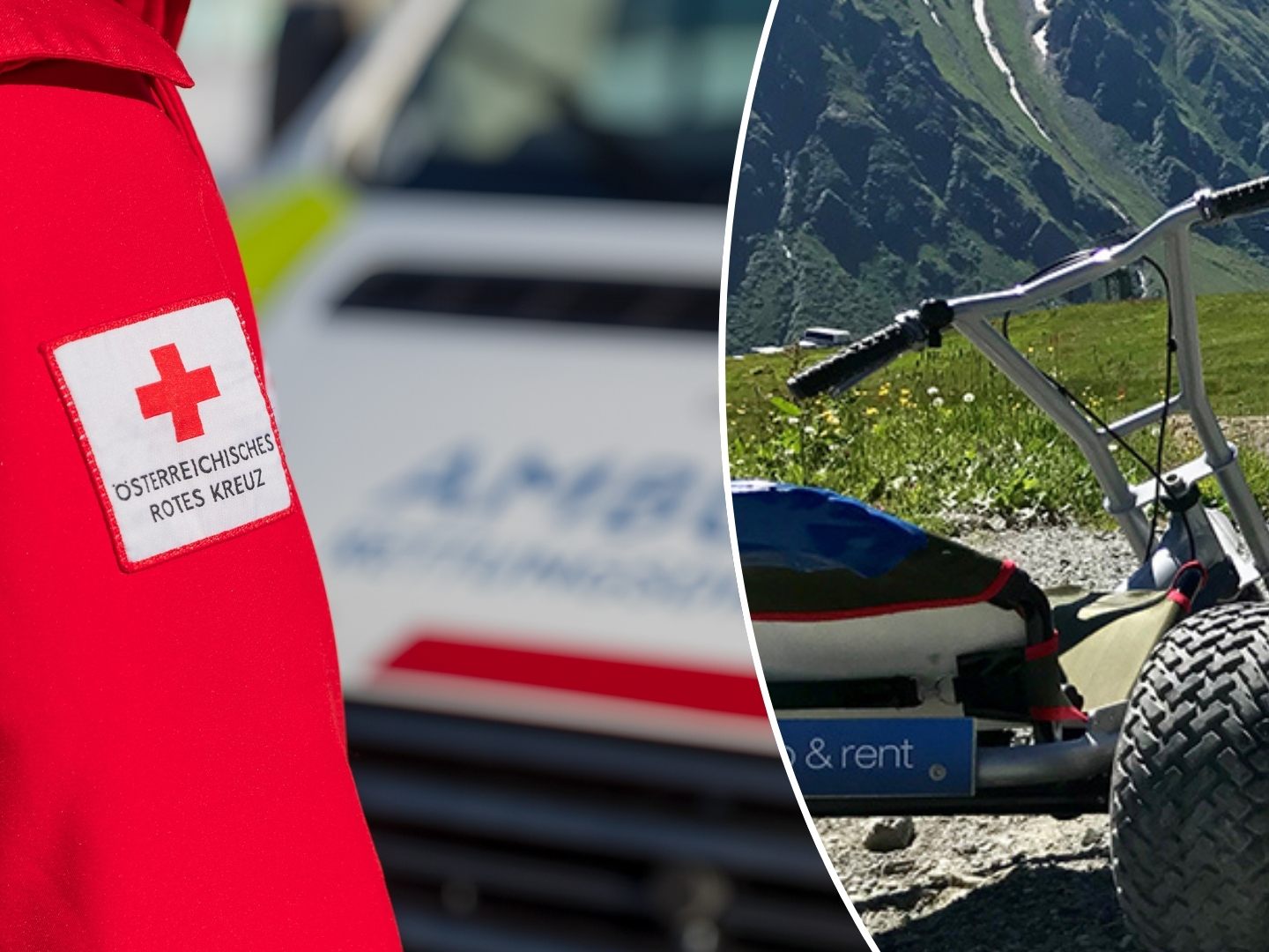 Rettungskräfte brachten die verunglückte Mountaincart-Fahrerin mit der Bahn ins Tal. Rettungskräfte brachten die verunglückte Mountaincart-Fahrerin mit der Bahn ins Tal.