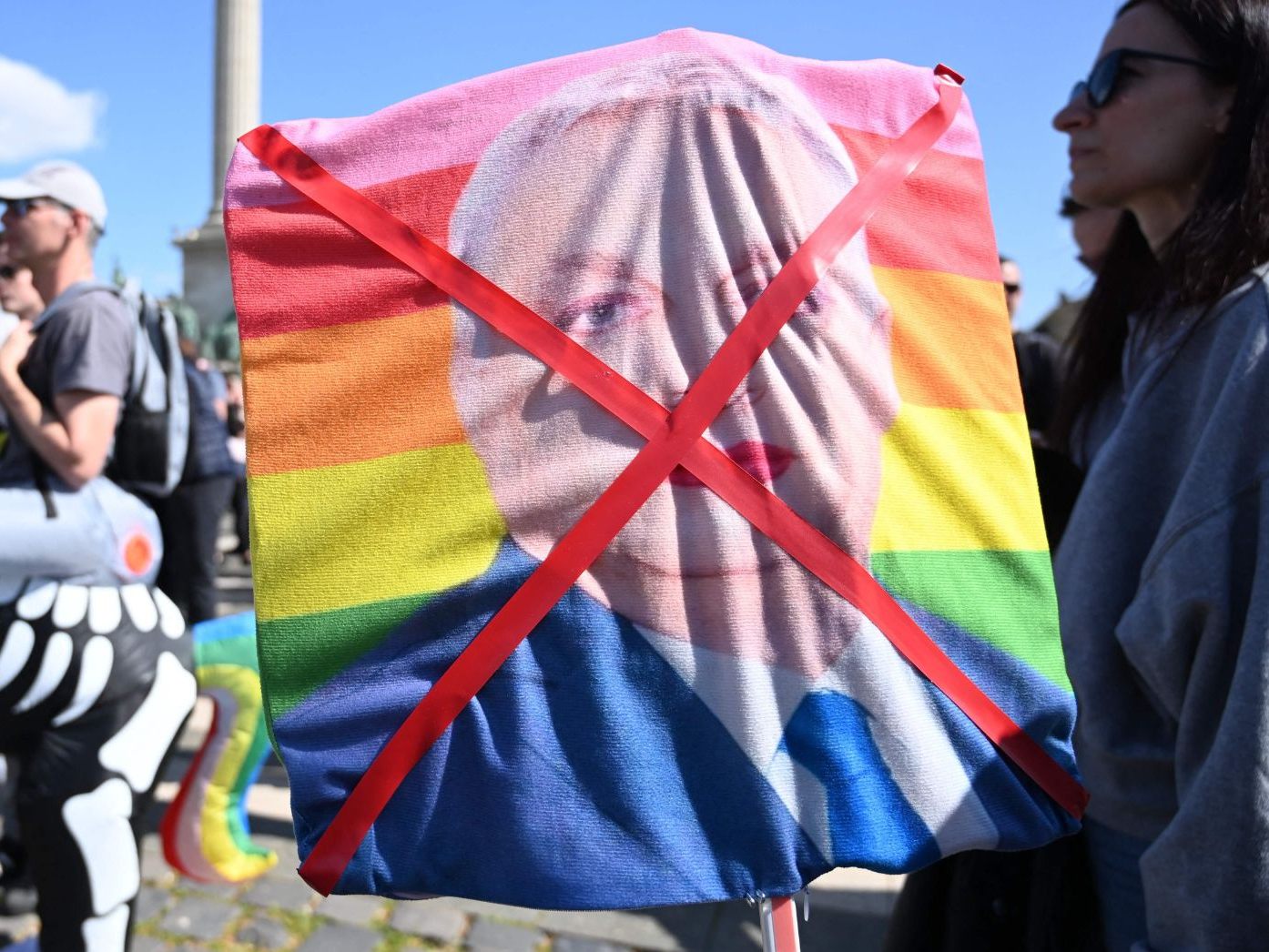 Die „Gray Pride Demo“ am 12. April 2025 in Budapest.