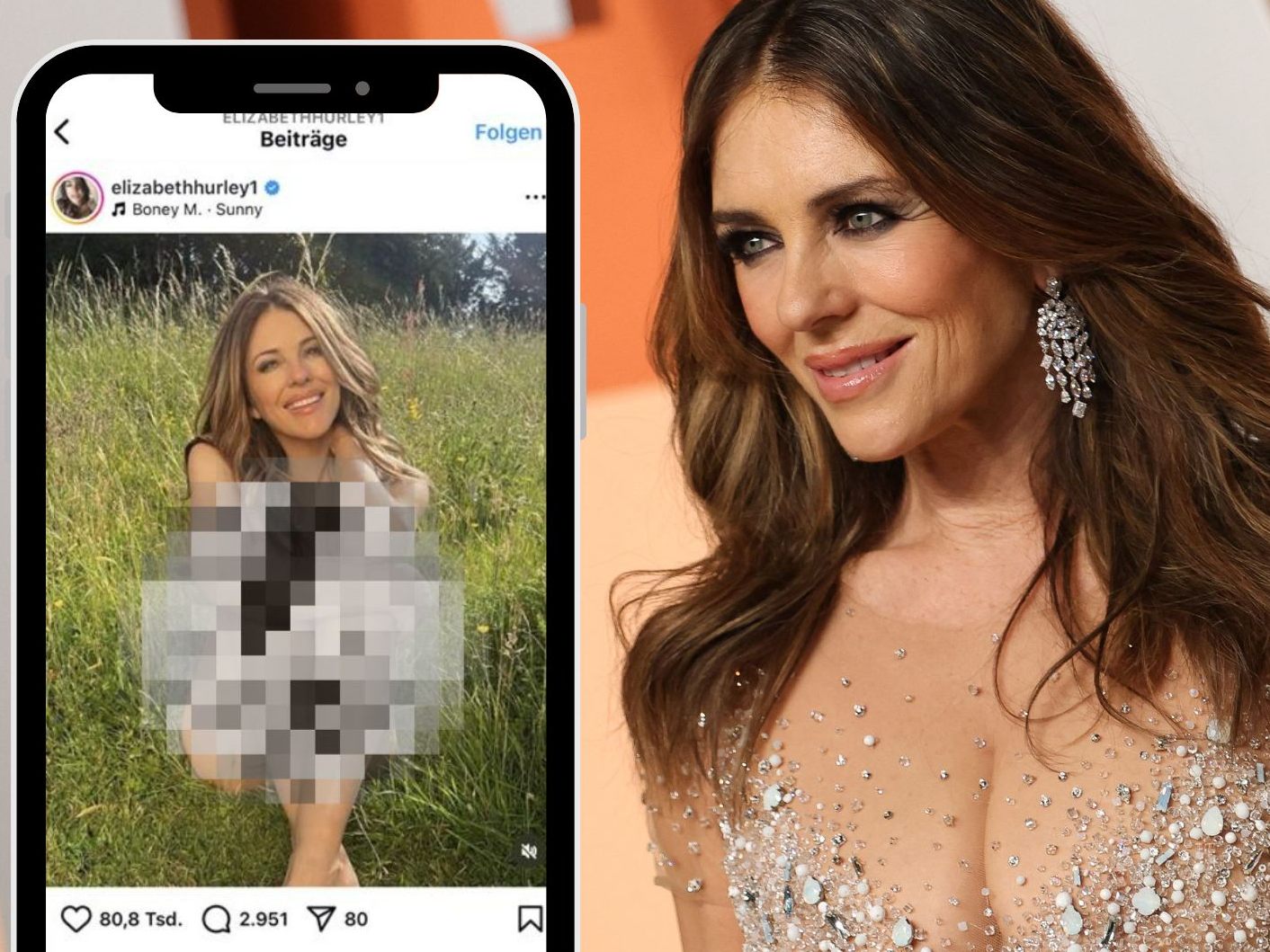 Elizabeth Hurley teilt freizügiges Bild zum Geburtstag.