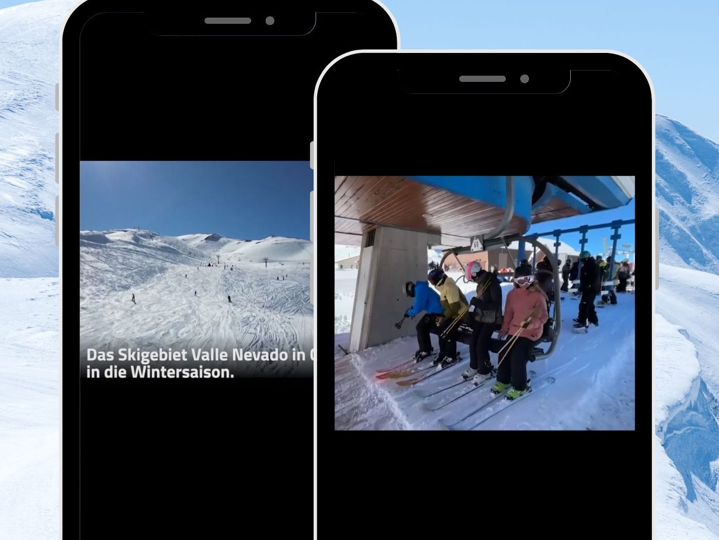 Skifahrer genießen den Start der Wintersaison in Chile. Skifahrer genießen den Start der Wintersaison in Chile.