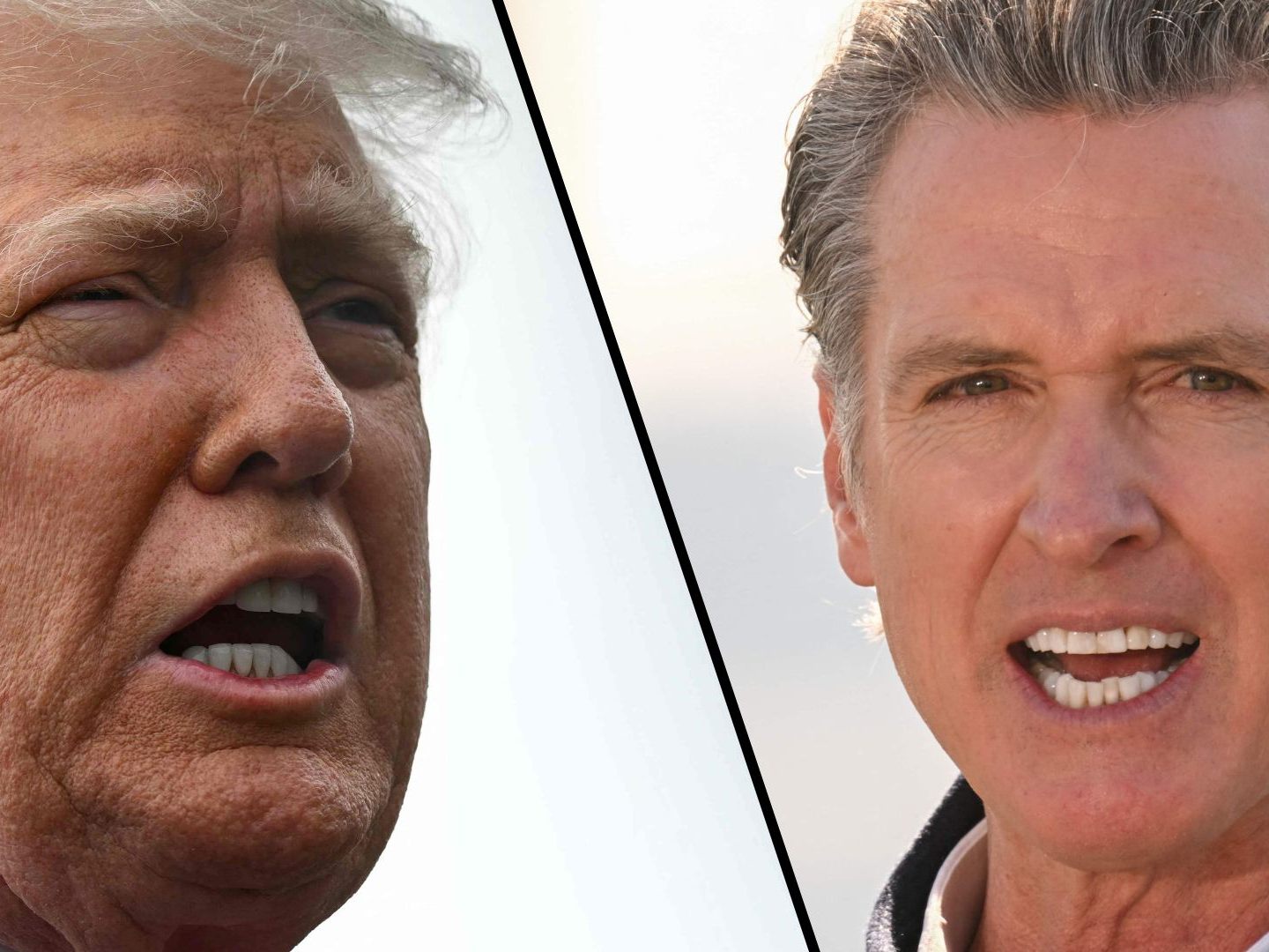 US-Präsident Trump und Gouverneur Newsom sind im Klinsch.