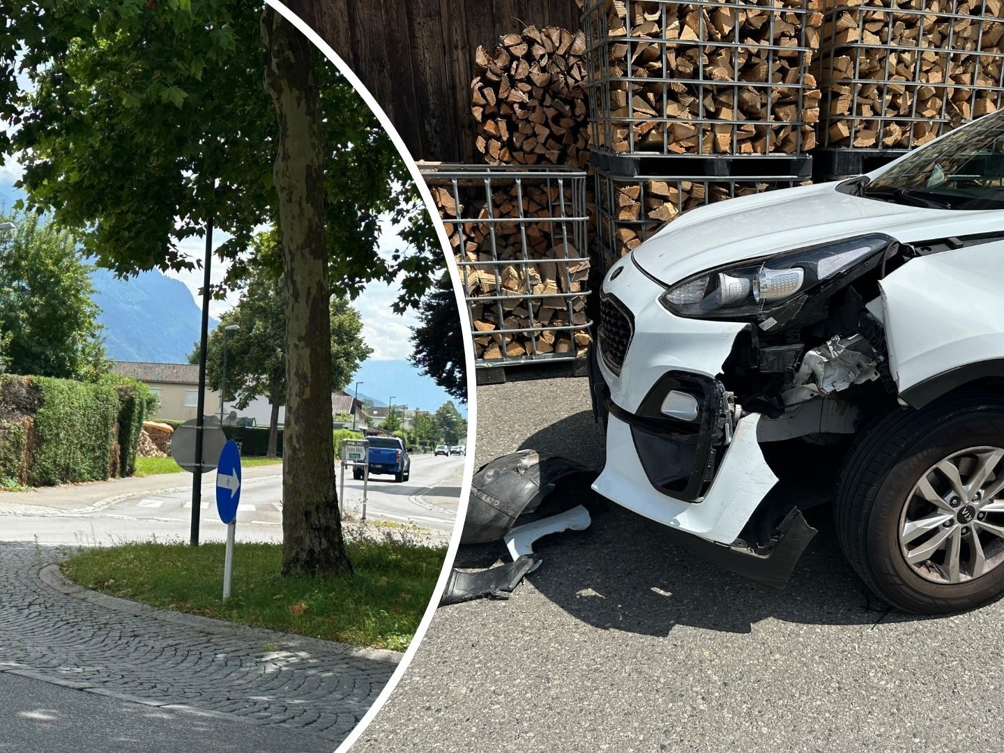 Unfall in Feldkirch Gisingen.